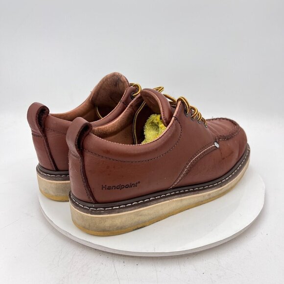 Handpoint Suretrack 4" Men Size 9EE 82994 Brown Tan Leather Oxford Work Shoes - Picture 5 of 14